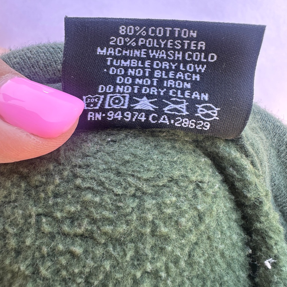Men’s Vintage Y2K Stussy Grunge Skater Faded Green Hoodie size Small - Picture 5 of 5